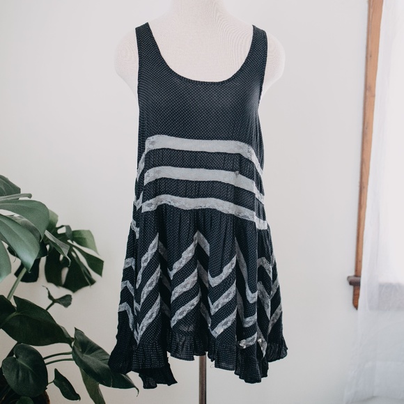 🌿Free People / Lace and Voile Trapeze Dress - Picture 1 of 5